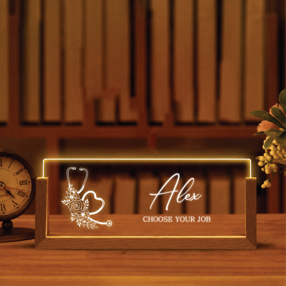 ALEX - TC01PNL001 - Personalized Nurse Manager Desk Name Plate Night Light