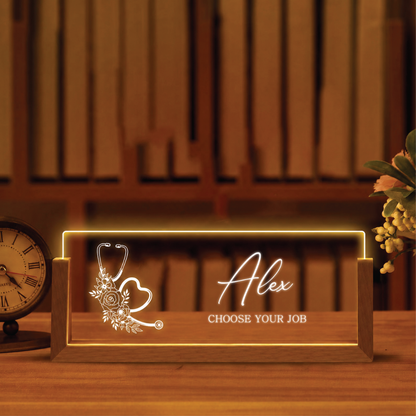 ALEX - TC01PNL001 - Personalized Nurse Manager Desk Name Plate Night Light