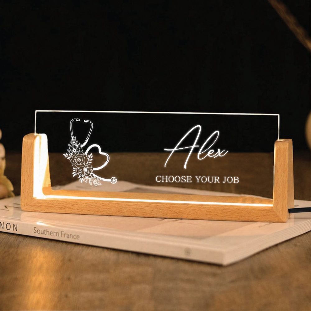 ALEX - TC01PNL001 - Personalized Nurse Manager Desk Name Plate Night Light