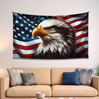 American Flag, Patriotic Eagle American Grommet Flag
