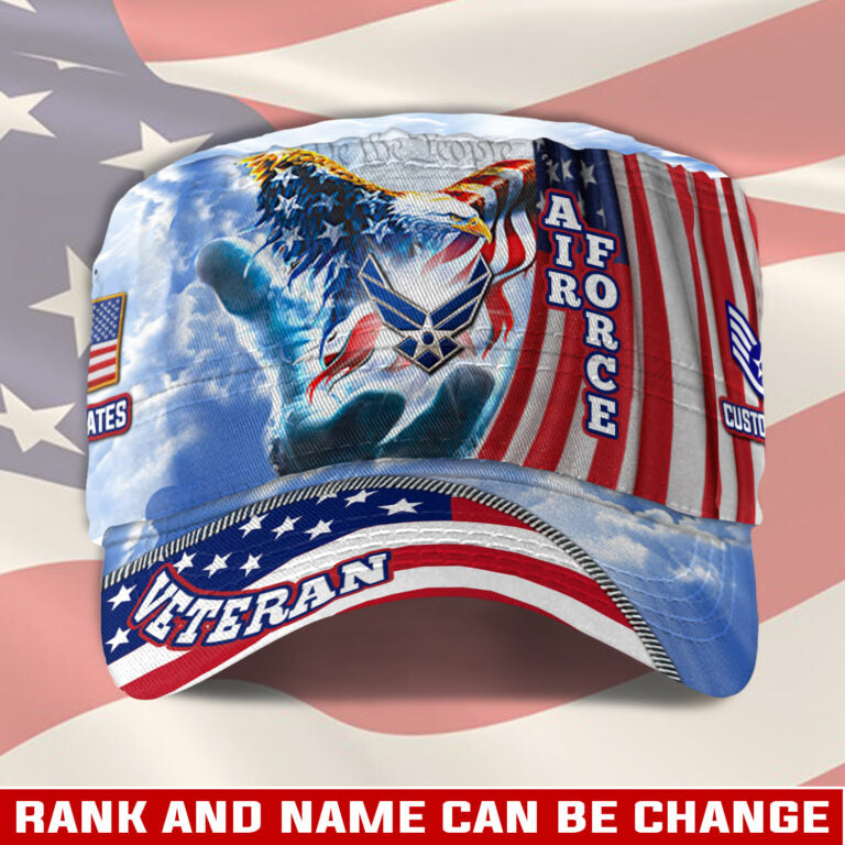Personalized US Veteran Cap - Military Cap - Lest We Forget