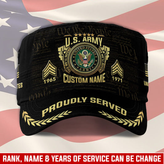 Personalized US Veteran Cap - Military Cap - Proudly Served