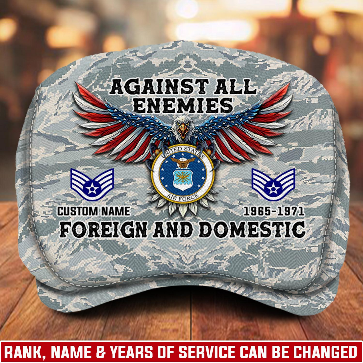 Custom U.S. Air Force Veteran Jeff Cap – Name, Rank & Service Years Personalized