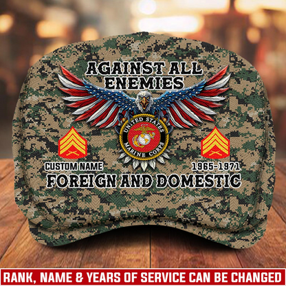 Custom U.S. Marine Corps Jeff Cap – Name, Rank & Service Years Personalized