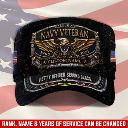 Personalized Military Veteran Hat – Custom Name, Rank & Service Years