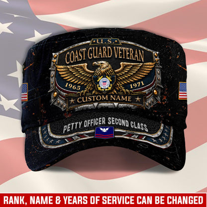 Personalized Military Veteran Hat – Custom Name, Rank & Service Years