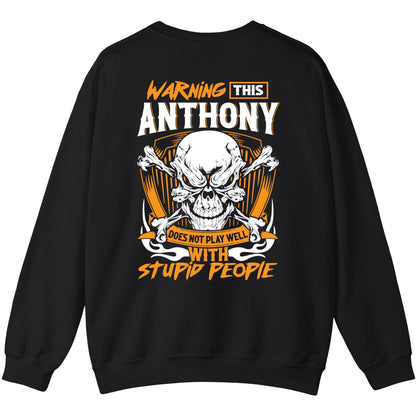 ANTHONY - TC01TS003 - Warning This ANTHONY Does Not Play Well With Stupid People - Personalized Shirt, Premium Gift for Anniversary