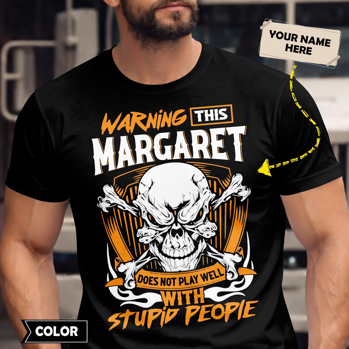 MARGARET - TC01TS003 - Warning This MARGARET Does Not Play Well With Stupid People - Personalized Shirt, Premium Gift for Anniversary