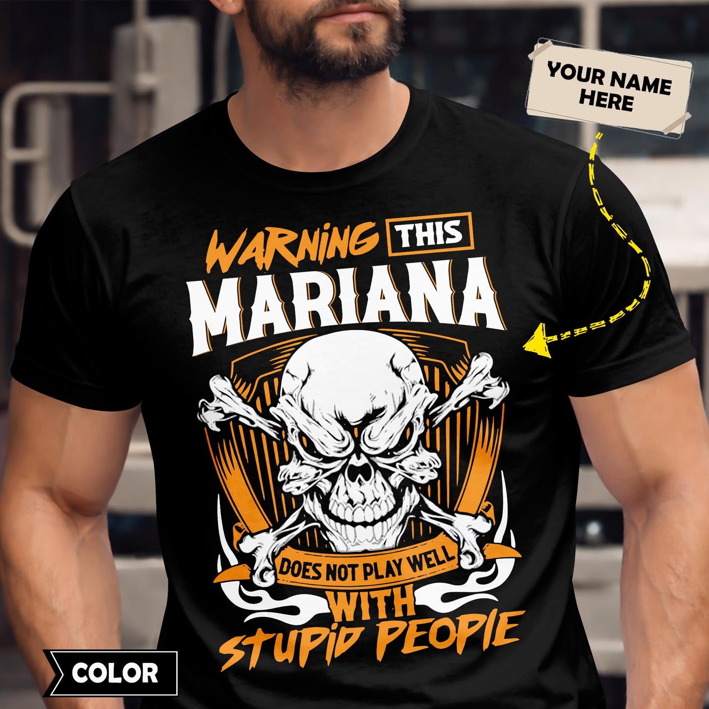 MARIANA - TC01TS003 - Warning This MARIANA Does Not Play Well With Stupid People - Personalized Shirt, Premium Gift for Anniversary
