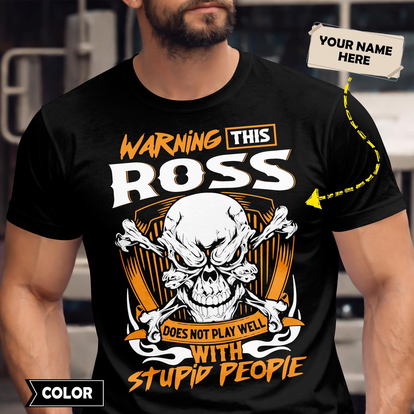 ROSS - TC01TS003 - Warning This ROSS Does Not Play Well With Stupid People - Personalized Shirt, Premium Gift for Anniversary