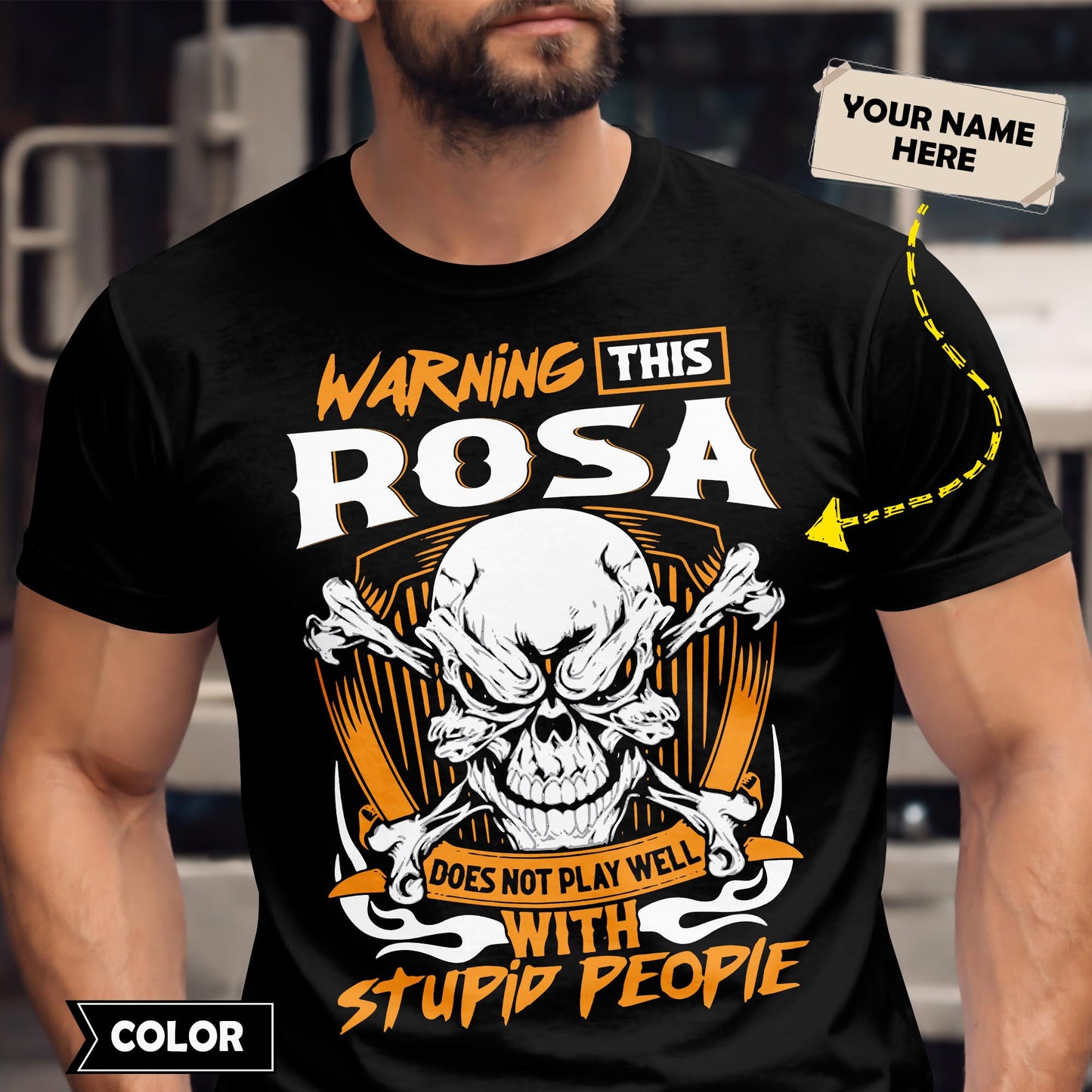 ROSA - TC01TS003 - Warning This ROSA Does Not Play Well With Stupid People - Personalized Shirt, Premium Gift for Anniversary