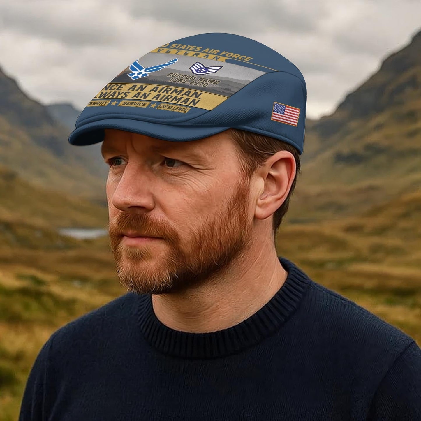 Custom U.S. Air Force Jeff Cap – Old School Veteran Patch