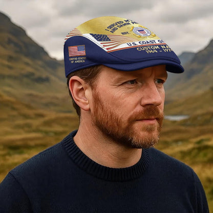 Custom U.S. Coast Guard Jeff Cap –  Heritage Flag Emblem
