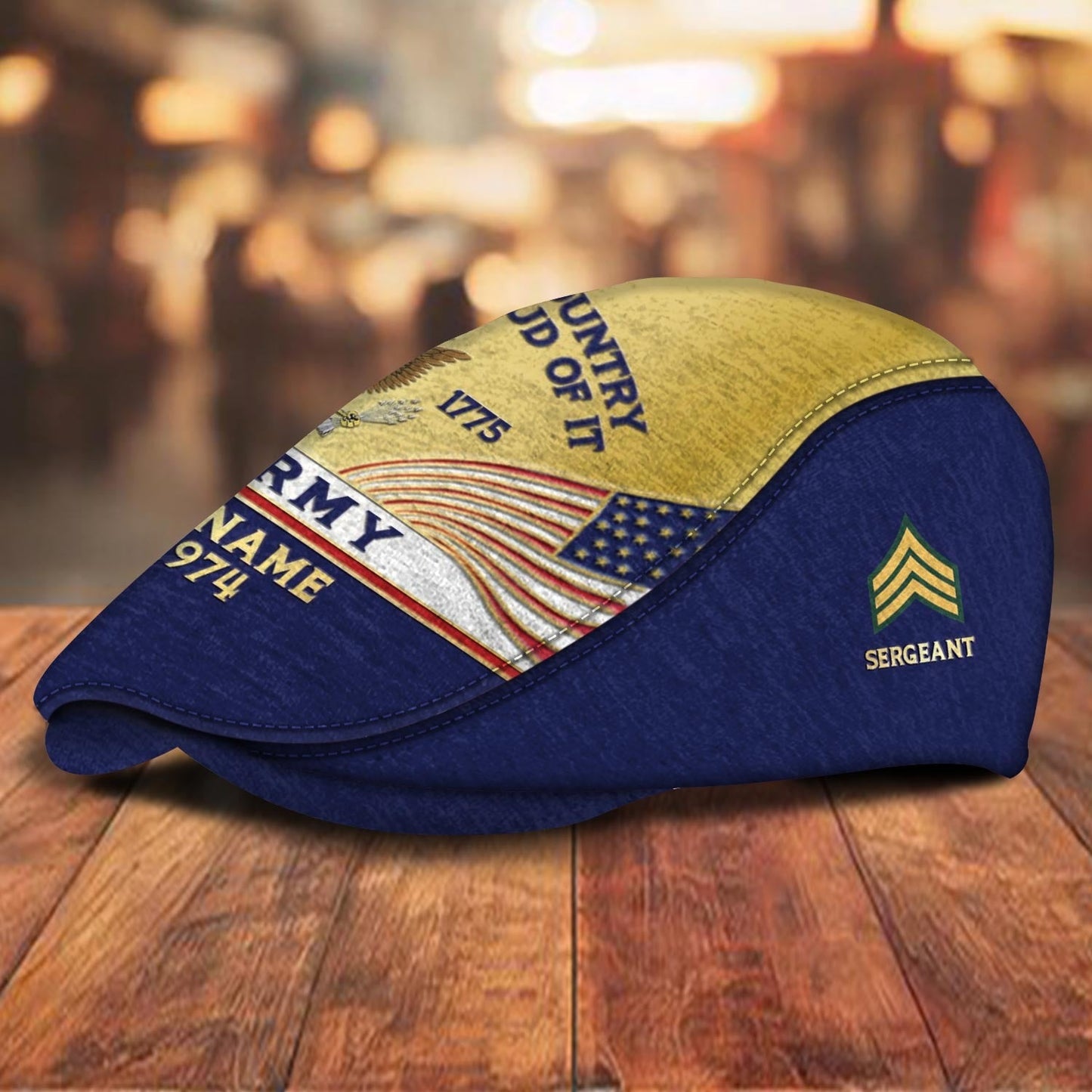 Custom U.S. Army Jeff Cap –  Heritage Flag Emblem