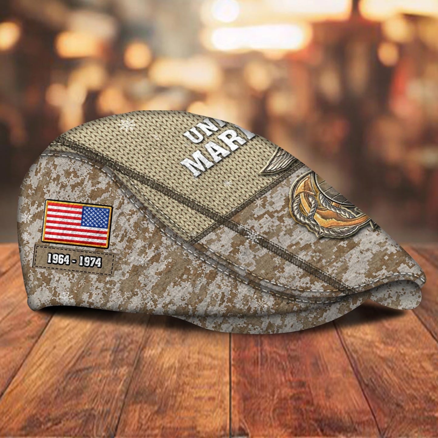 Custom U.S. Marine Corps Jeff Cap – Digital Camo Badge