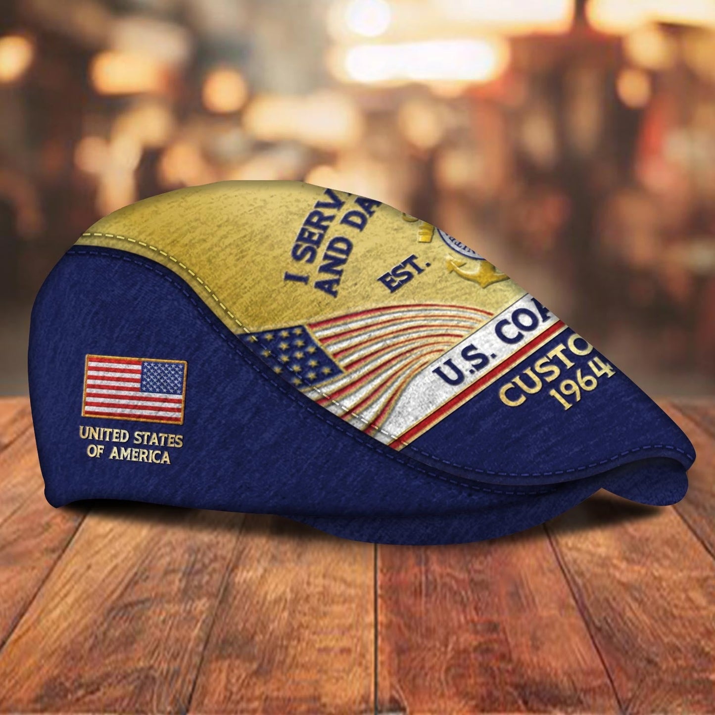 Custom U.S. Coast Guard Jeff Cap –  Heritage Flag Emblem
