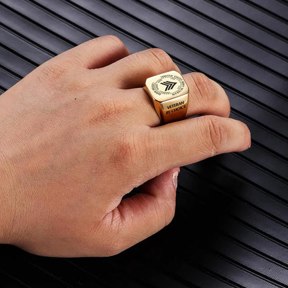 US Army – Engraved Men's Ring – Veteran By Choice