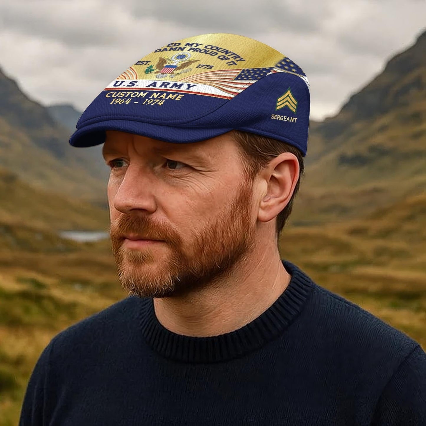 Custom U.S. Army Jeff Cap –  Heritage Flag Emblem