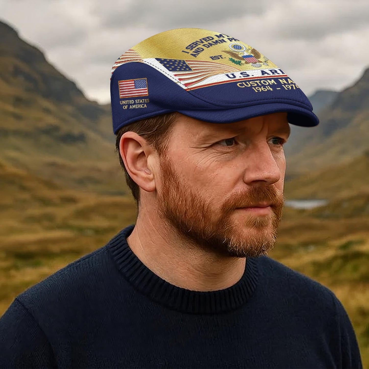 Custom U.S. Army Jeff Cap –  Heritage Flag Emblem
