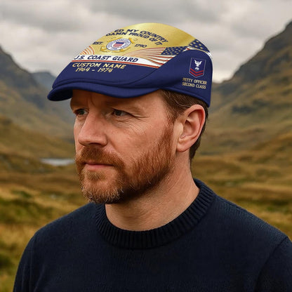Custom U.S. Coast Guard Jeff Cap –  Heritage Flag Emblem