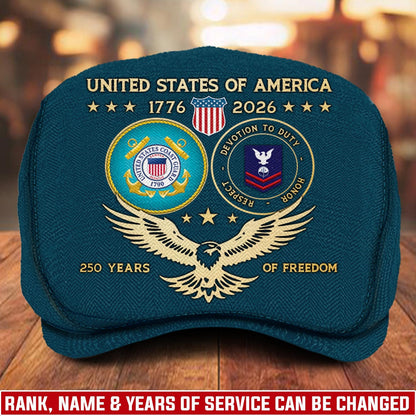 Custom U.S. Coast Guard Jeff Cap – 250 YEARS OF FREEDOM