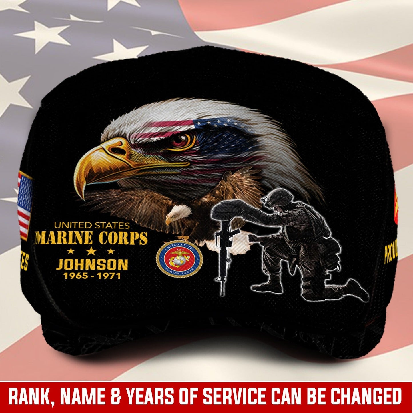 Custom U.S. Marine Corps Jeff Cap – Bald Eagle Design