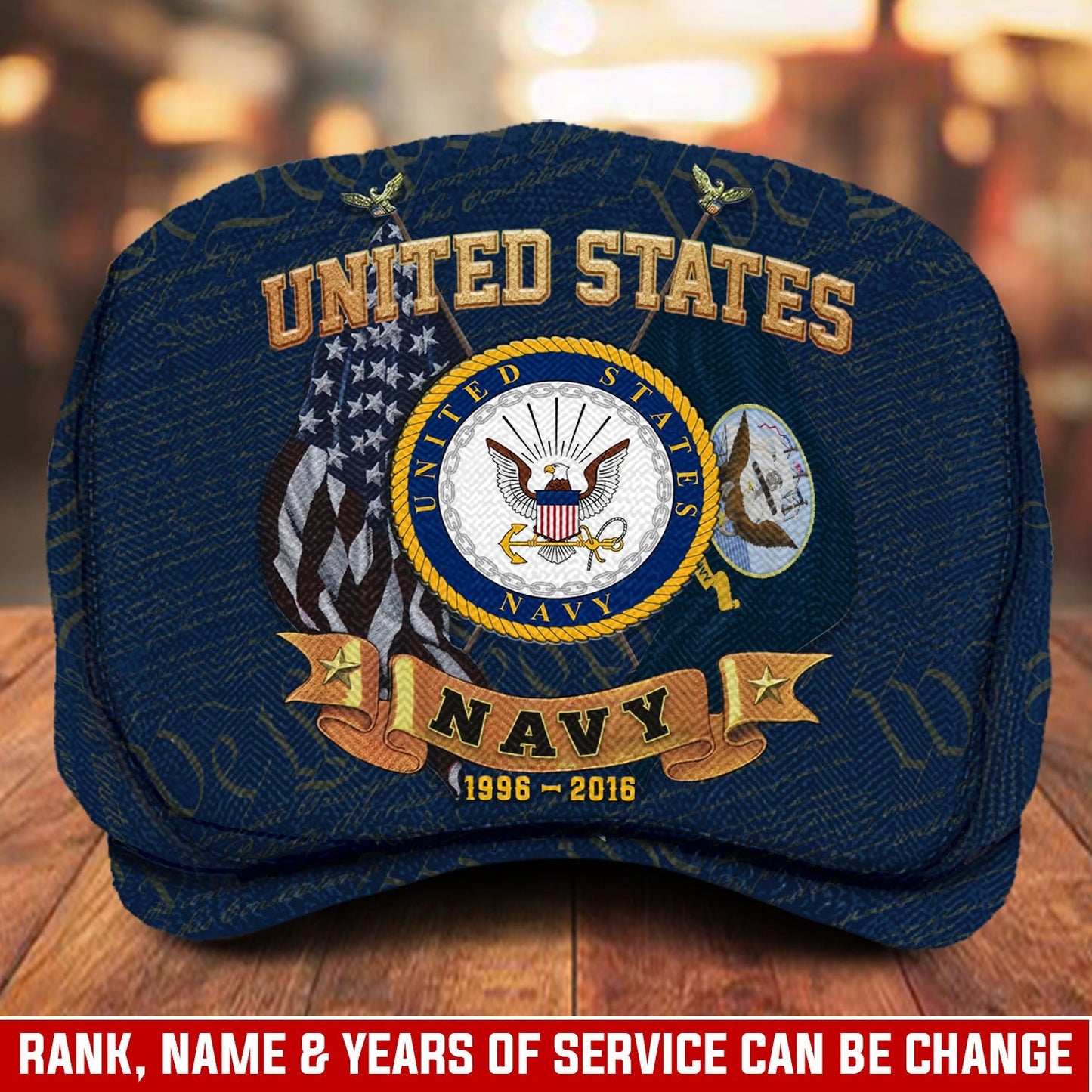 Custom U.S. Navy Jeff Cap – Duty, Honor, Country