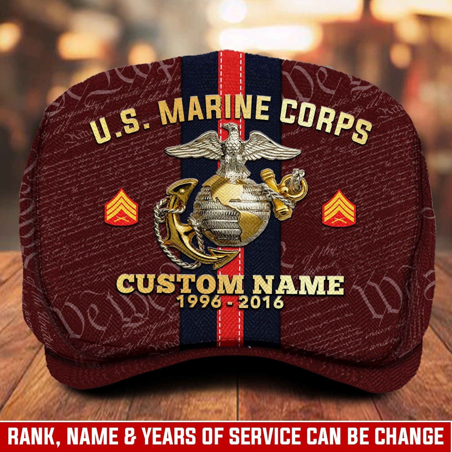 Custom U.S. Marine Corps Jeff Cap – Stripe Eagle Cap