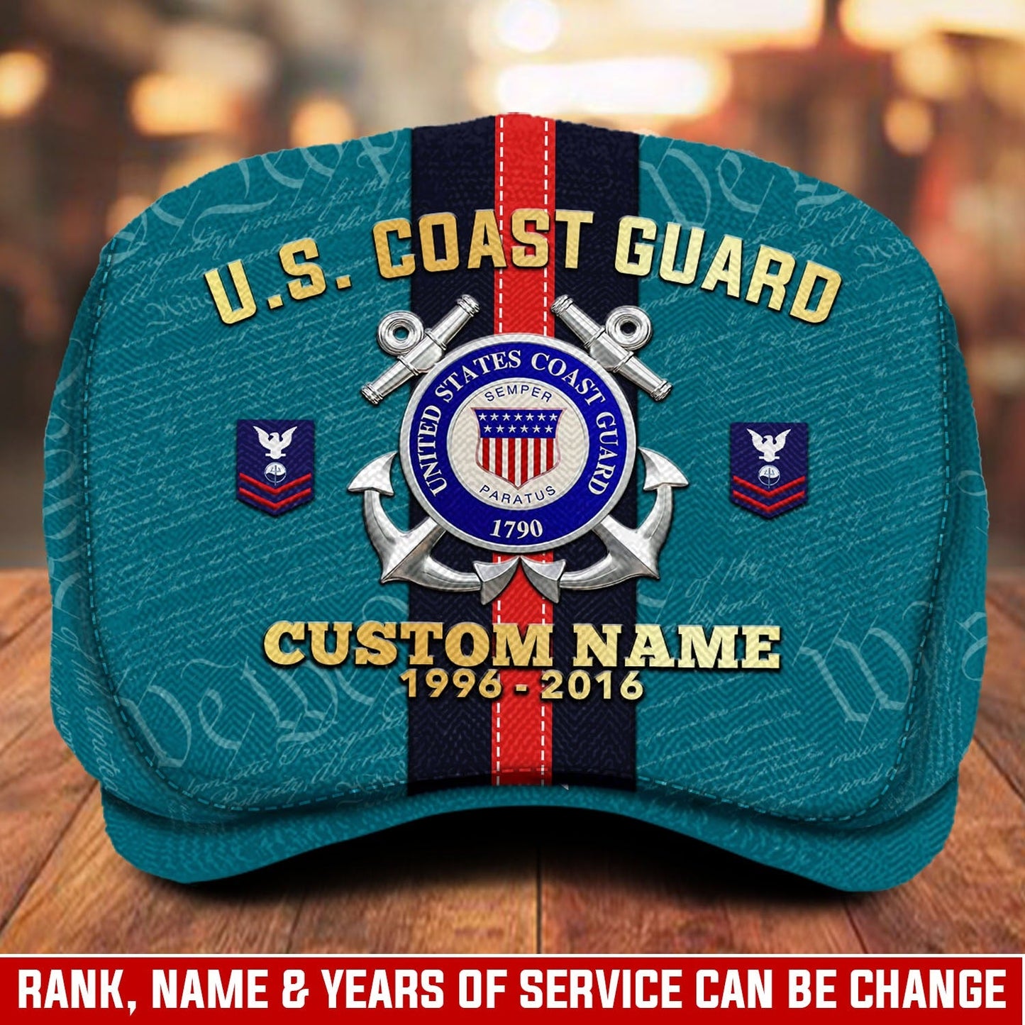Custom U.S. Coast Guard Jeff Cap – Stripe Eagle Cap