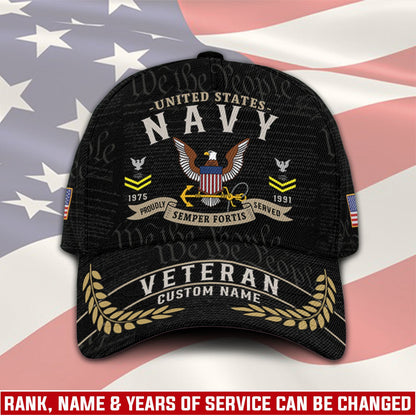 US Navy – Classic Cap – Veteran Custom Name