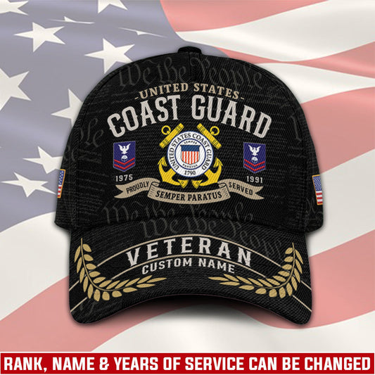 US Coast Guard – Classic Cap – Veteran Custom Name