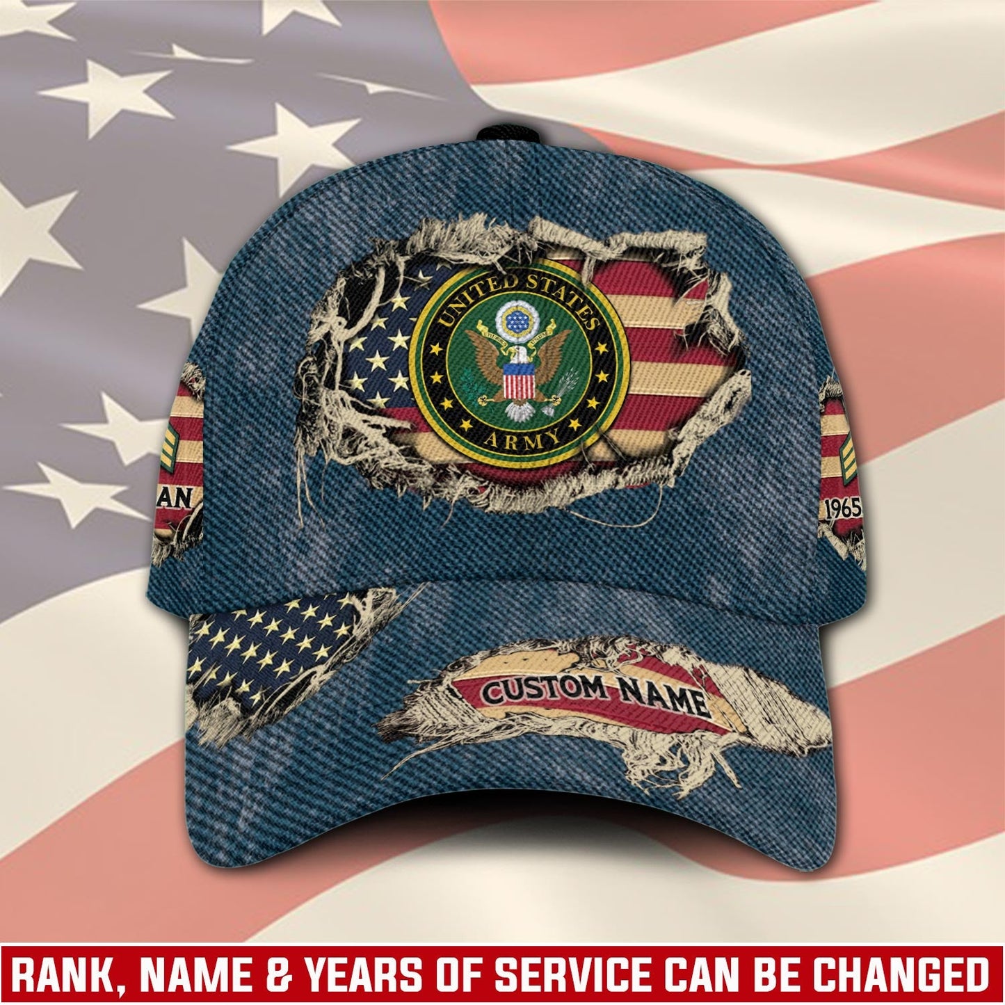 US Army – Classic Cap – Distressed Denim Print