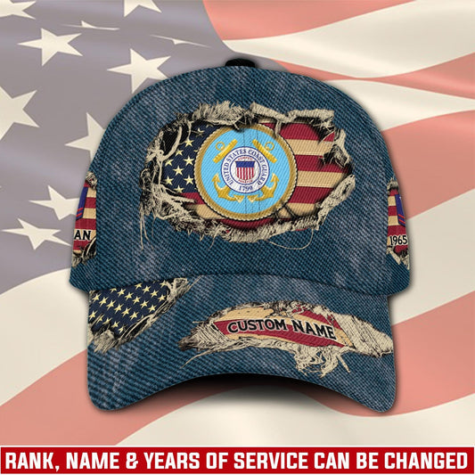 US Coast Guard – Classic Cap – Distressed Denim Print