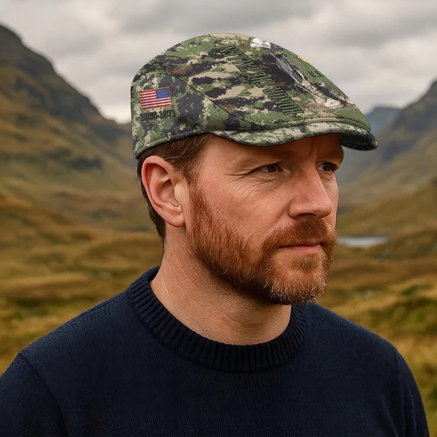 Custom U.S. Coast Guard Jeff Cap – Honor The Fallen Camo Tribute Cap