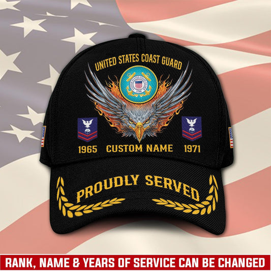 US Coast Guard – Classic Cap – Proudly Served - Flaming Eagle