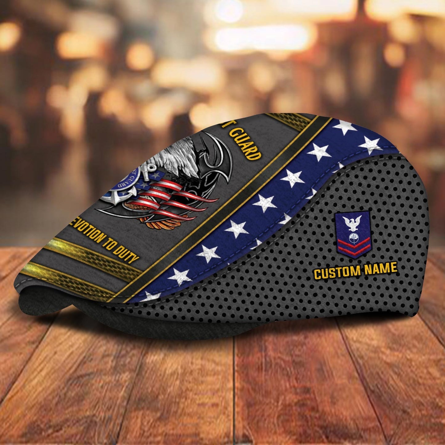 Custom U.S. Coast Guard Jeff Cap – USMC Honor Courage Commitment Veteran Cap