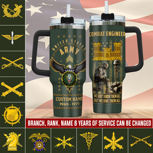 Army Branch, E 5 Army Specialist – Stainless Steel Tumbler 40oz