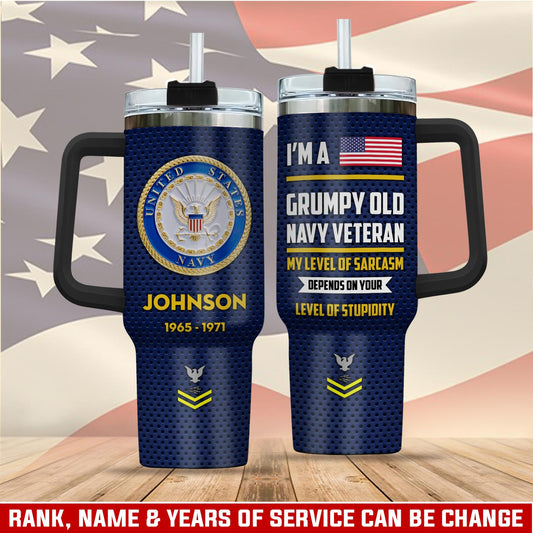 US Navy, E 7 Gold – Stainless Steel Tumbler 40oz