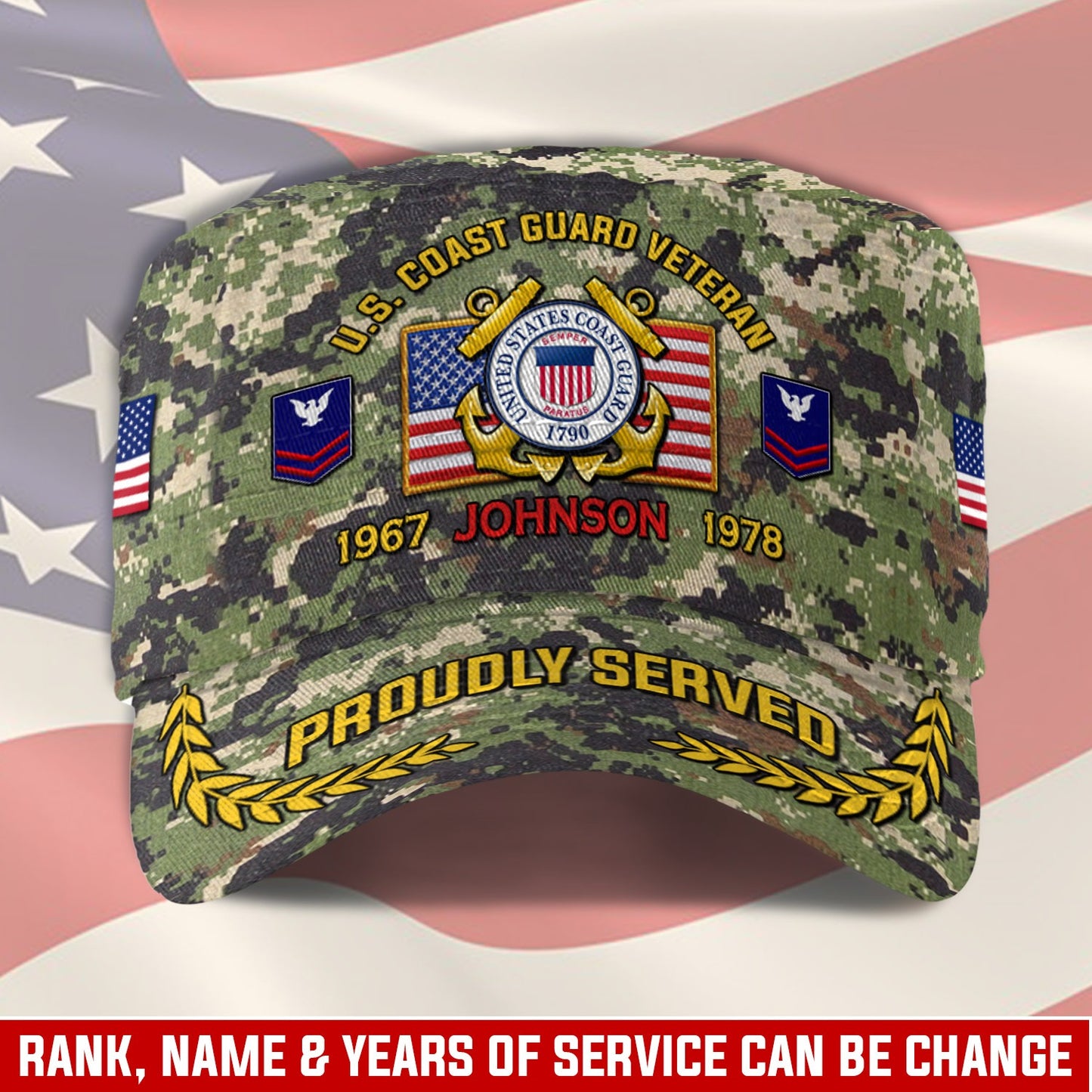 US Coast Guard – Military Cap - Camo Proudly Served