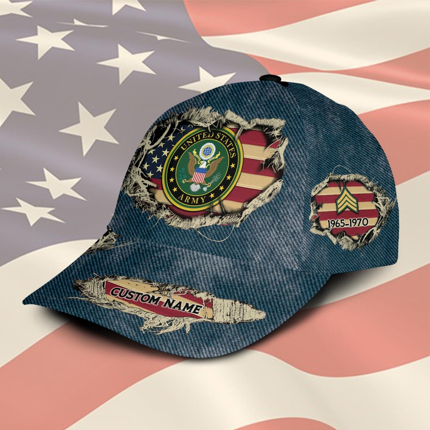 US Army – Classic Cap – Distressed Denim Print