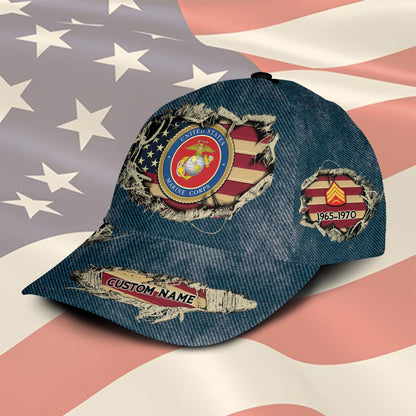 US Marine Corps – Classic Cap – Distressed Denim Print