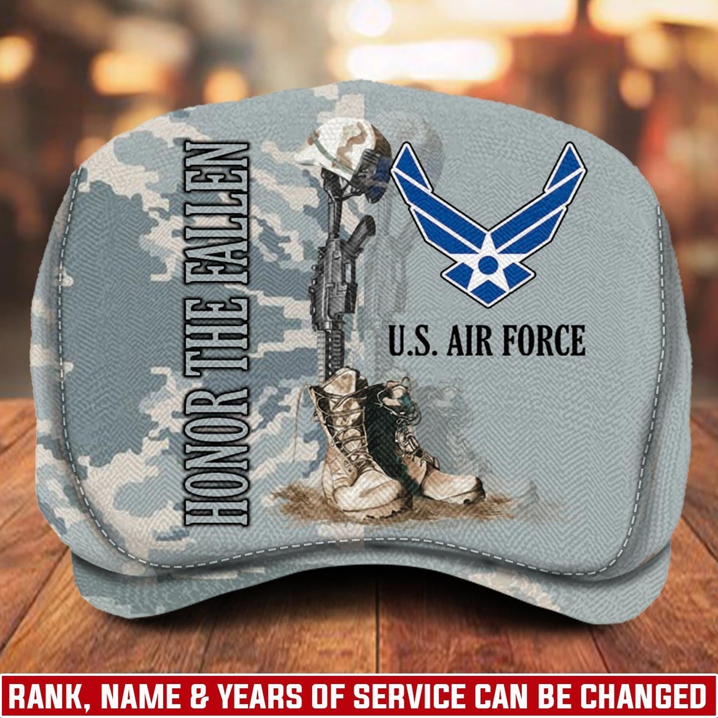 Custom U.S. Air Force Jeff Cap – Honor The Fallen Camo Tribute Cap