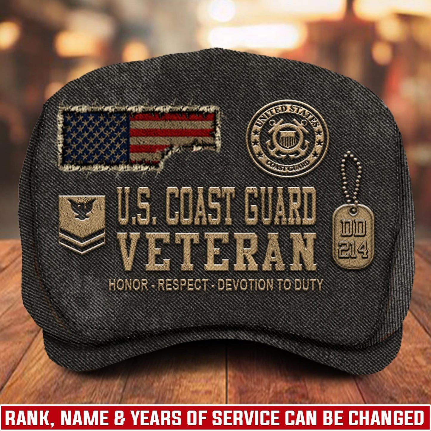 Custom U.S. Coast Guard Jeff Cap – Denim Patch Cap