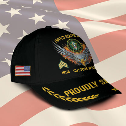US Army – Classic Cap – Proudly Served - Flaming Eagle