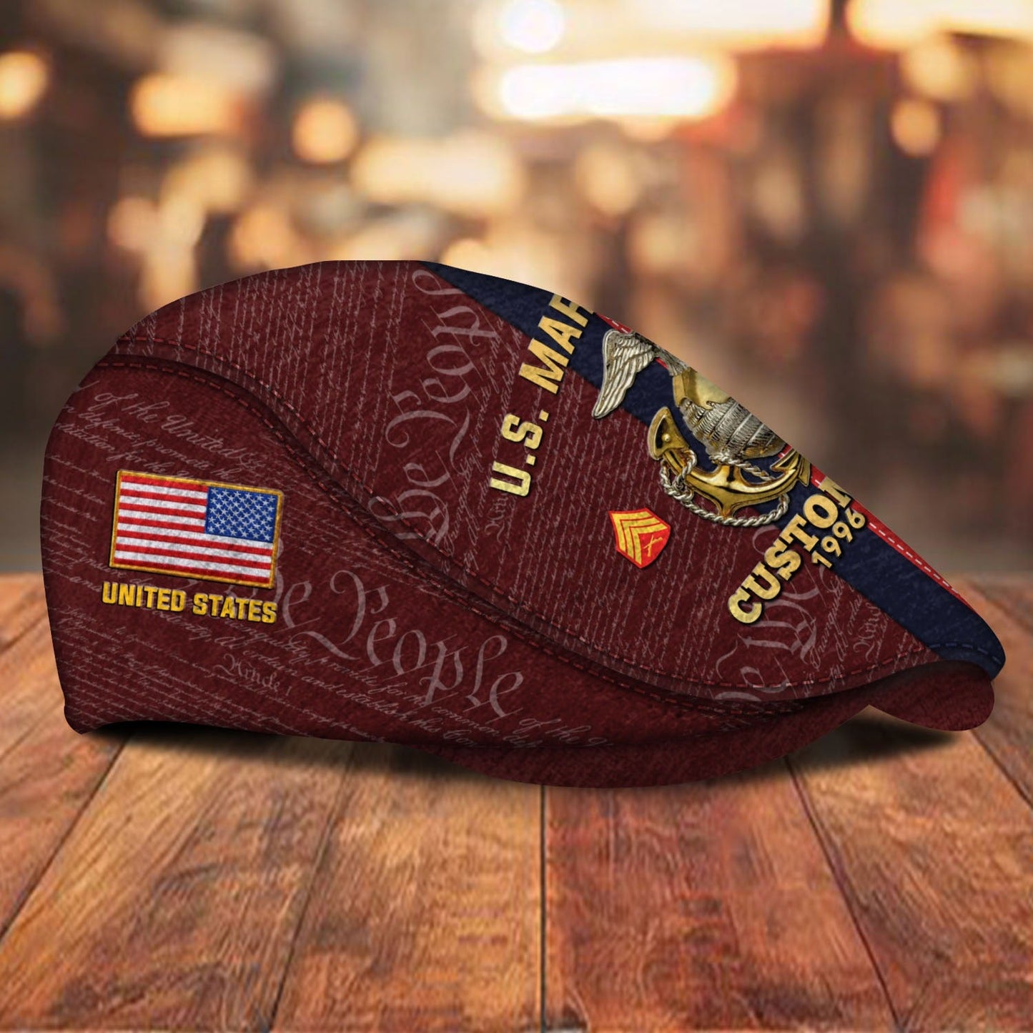 Custom U.S. Marine Corps Jeff Cap – Stripe Eagle Cap