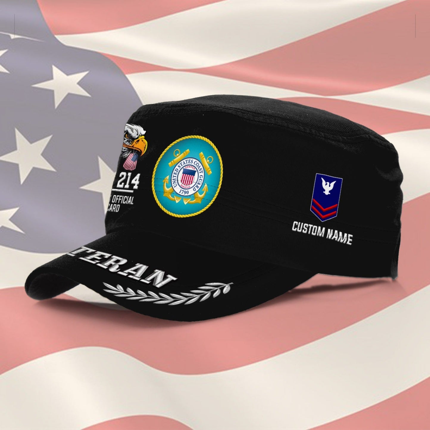 US Coast Guard – Military Cap - U.S. Veteran Eagle Emblem Cap