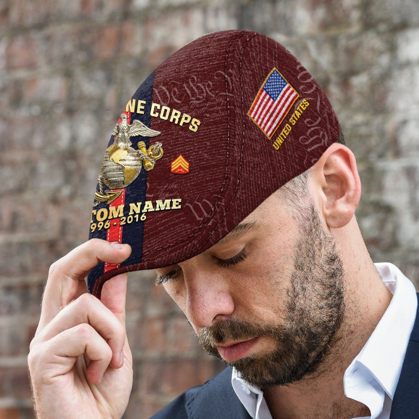 Custom U.S. Marine Corps Jeff Cap – Stripe Eagle Cap
