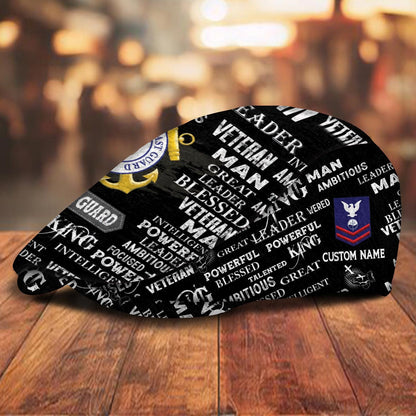 Custom U.S. Coast Guard Jeff Cap – Anchor & Motto Typography Design