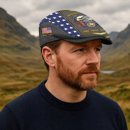 Custom U.S. Marine Corps Jeff Cap – USMC Honor Courage Commitment Veteran Cap
