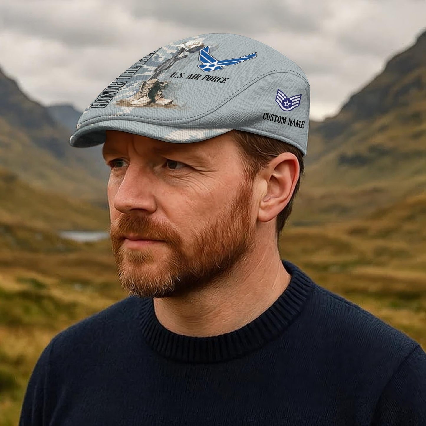 Custom U.S. Air Force Jeff Cap – Honor The Fallen Camo Tribute Cap